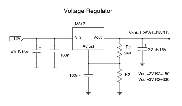 LM317 voltage regulator circuit