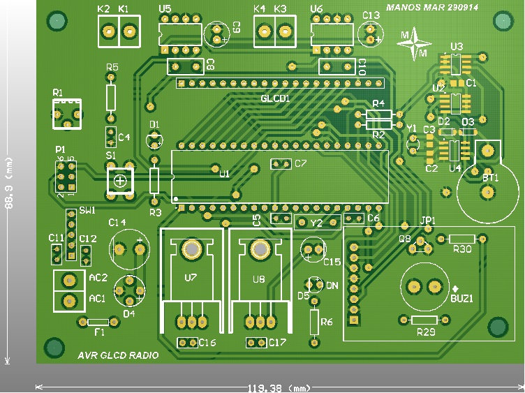 To PCB σε έγχρωμη προβολή 3D